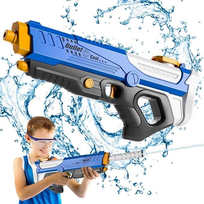 TEMI Electric Water Gun for Adults Kids, Automatic Squirt Gun with up to 32 Ft Long Range, Summer Outdoor Beach Swimming Super Soaker Toys, Gift for Kids Age 3 4 5 6 7 8 9 10 11 12 Years Old