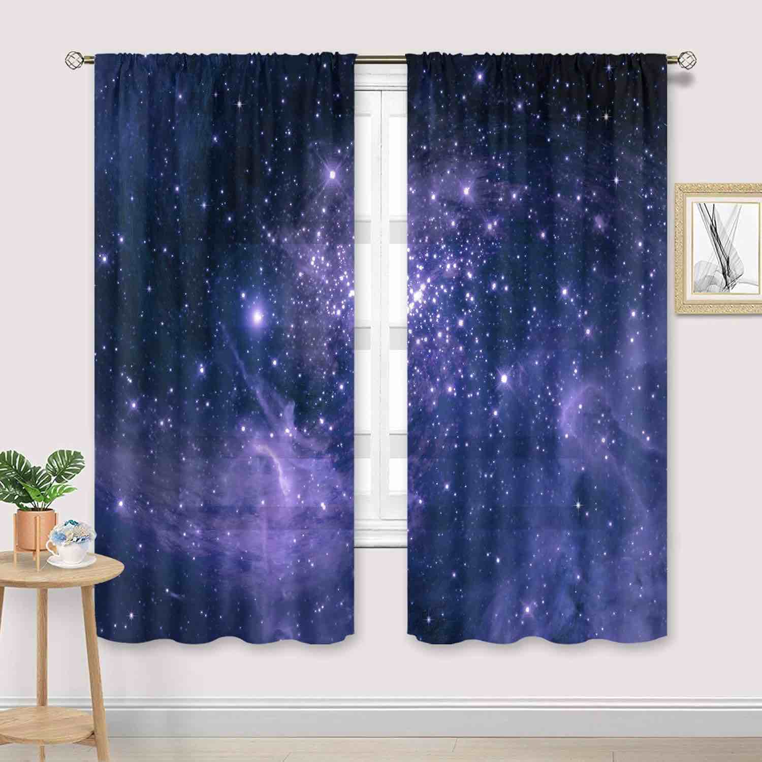 Cinbloo Curtains Rod Pocket Window Drapes 2 Panels 52 (W) x 84(L) Inch