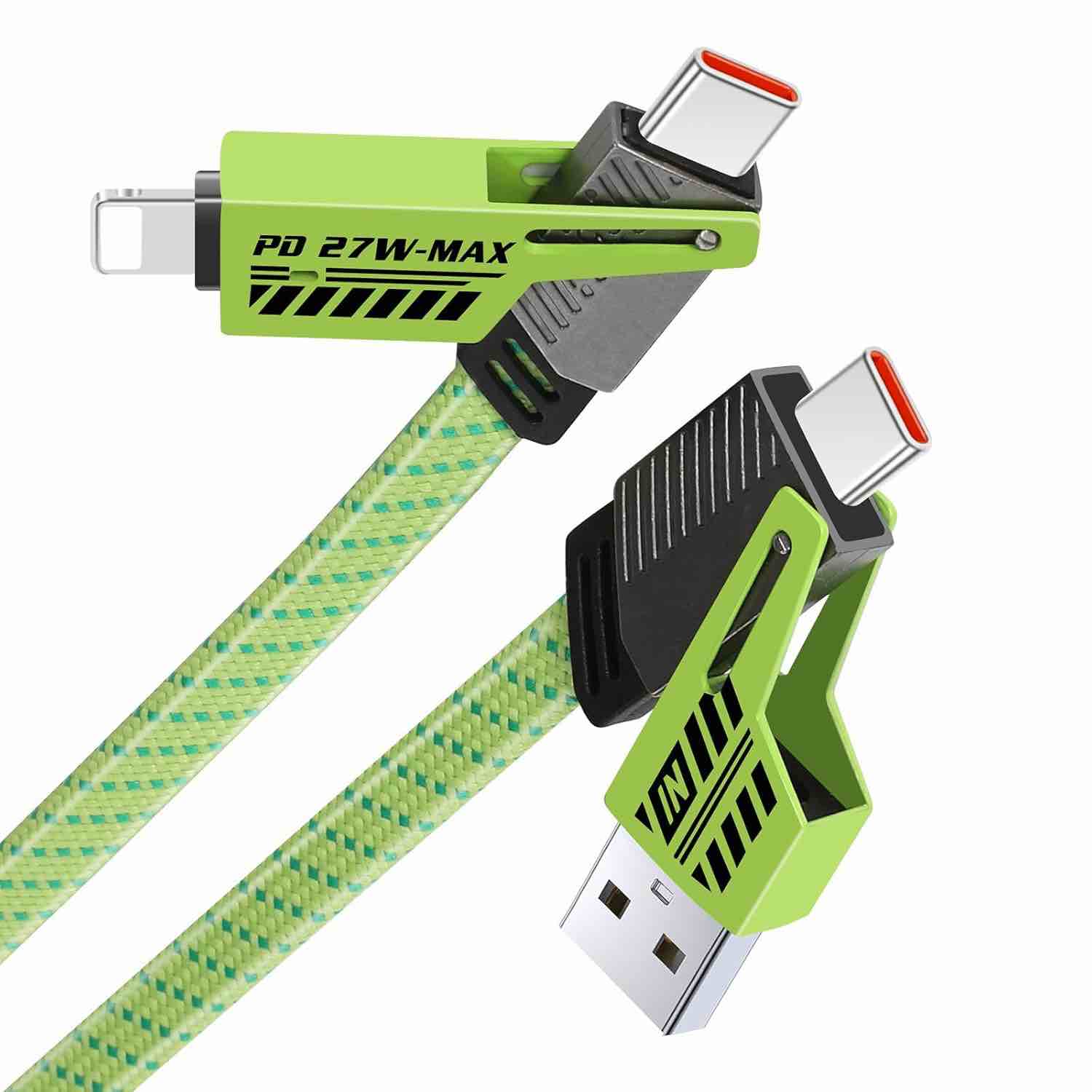 HOMEYES 4 in 1 6.5ft Charging Cable, Braided Convertible Metal Fast Data Cable