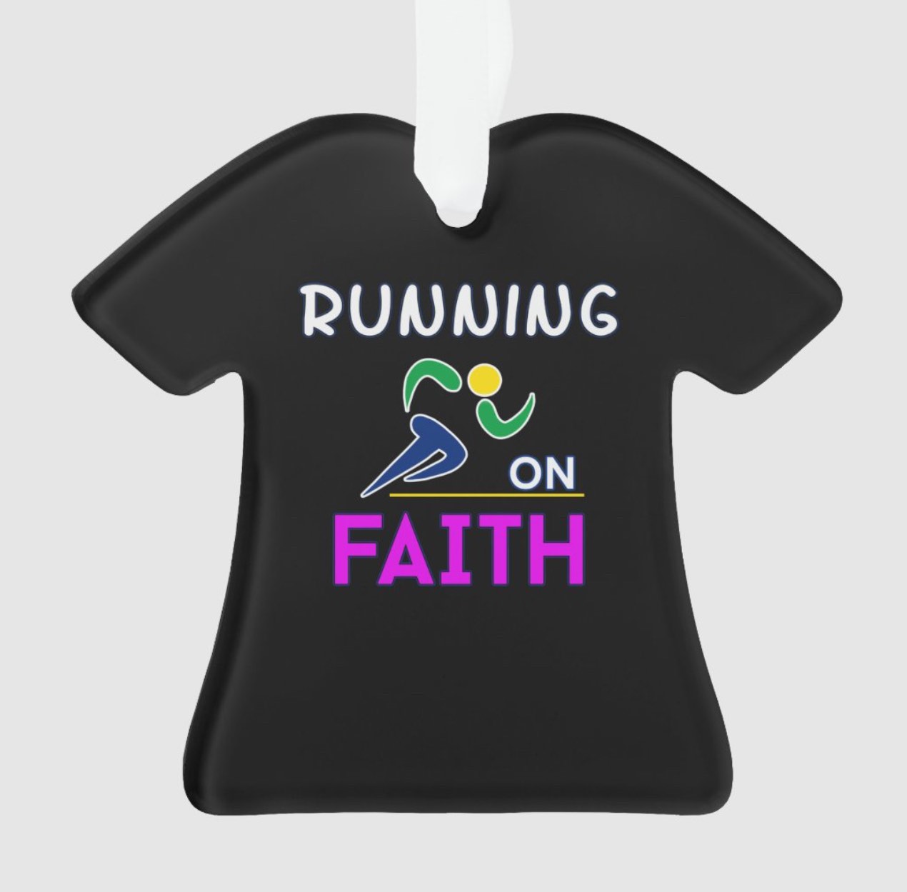 Running on Faith Lover Ornament - Cross Country Gift, Marathon Runner 2024 Christmas Ornament