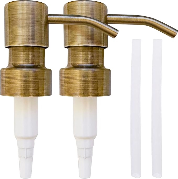 Bathroom Countertop Soap Dispensers (Red Bronze Brushed, 2 Pack)