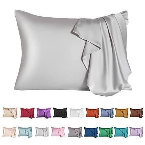 TELUS Lyocell Pillowcase for Hair and Skin Health Queen, Soft and Smooth, Cooling Breathable Pillow Case Cover with Envelope Closure,1 Pack (Queen Size, 20x30 inches, Grey)