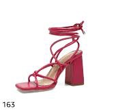 ETHSIETA Womens Strappy Heels Lace Up Chunky Heel Sandals, Cute Block Heel Wrap Sandals for Women Dressy Sexy with Square Toe Pink size 8