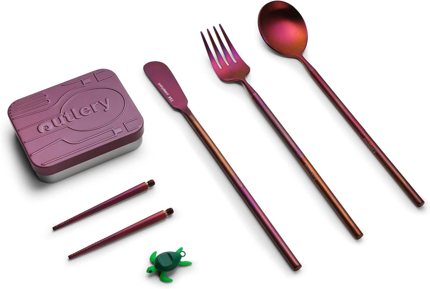 Outlery | Set of 1 Stainless Steel Cutlery (Wine) - Includes Travel Case