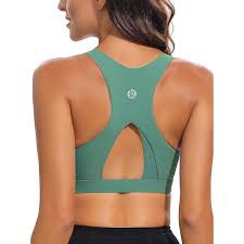 (Size L) RUNNING GIRL Sports Bra for Women,High Impact Large Bust Padded Sports Bra Fitness Workout Running Yoga Tank Tops (WX2827Green,L)