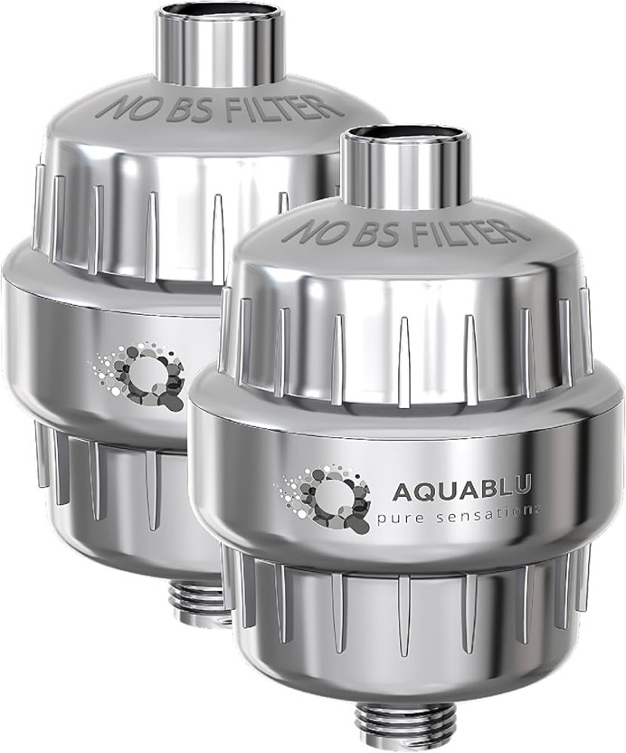 AquaBLU Heavy Duty NO BS Shower Filter – 99% REMOVAL Shower Head Filter for Hard Water, Chlorine, Heavy Metals, Fluoride, Micro-life, Organics & Much More!