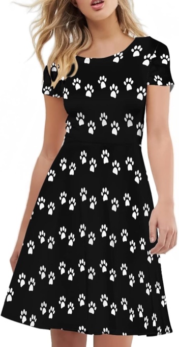 (4X-Large) Irisjudy T Shirt Dress for Women Short Sleeve Girls Short Sleeve Dress Plus Size, O Neck Knee Length Midi Dress for Ladies