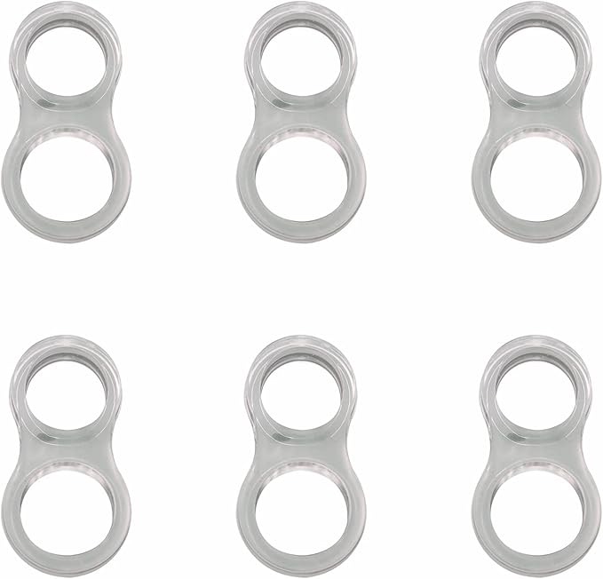 JianLing 6PCS PVC Transparent 8 Shaped Double Hole Wall Protectors Door Stops Invisible Anti Collision Wall Handle Plugs Noise Elimination Silicone Door Bumper Shock Absorbing Wall Protection Device