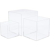 3pcs Acrylic Cube Display Stands Box Risers