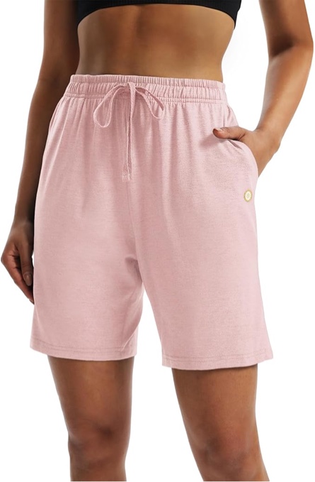 (XX-Large) LUCKYCATCUS Women's 7" Bermuda Shorts Jersey Shorts with Pockets Workout Yoga Athletic Long Shorts for Women