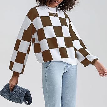 ZCSIA Women's Size Large Turtleneck Long Sleeve Striped 2024 Fall Fashion Loose Ribbed Knit Pullover Sweater Tops