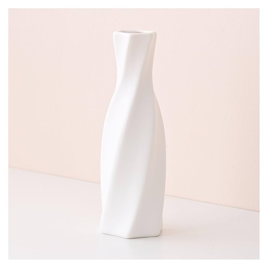 Romehaha Irregular Vase,Minimalist Abstraction Ceramic Flower Vase for Home Decor, Coffee Table Decor, Shelf Decor,Farmhouse Decorative vase for Centerpieces(Light Gray)