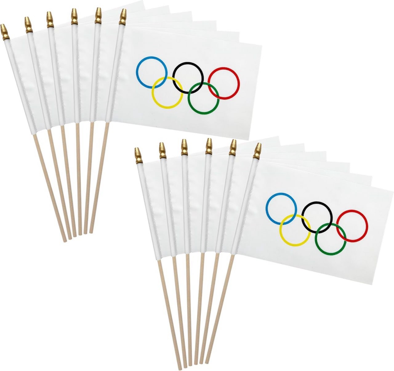 WEITBF 20Pack Small Flag Decorations Handheld Mini Flags on Wood Stick 5x8 Inch