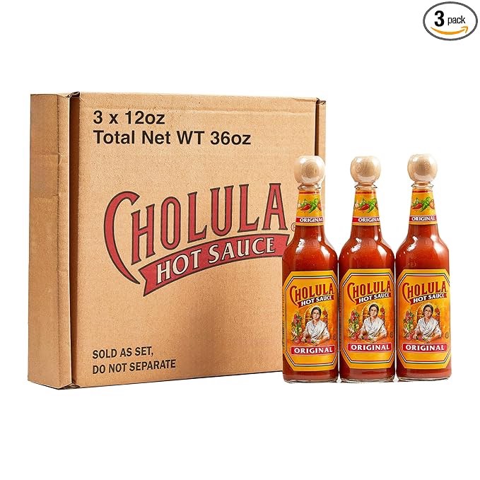Cholula Hot Sauce Multipack, Original, Product of Mexico, Gift Set Includes Three 12 Fl Oz Bottles, Blend of Arbol & Piquin Peppers with Spices for Eggs, Rice, Tacos, Huevos Rancheros & More, 3 count