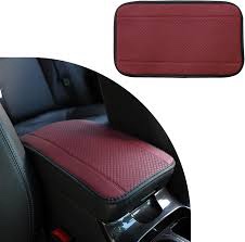 Augeny Car Center Console Cover, Waterproof Leather Auto Armrest Cushion Protection Pad, Four Seasons Universal Car Armrest Storage Box Mat, Universal Accessory for Most Vehicles (Wine Red)