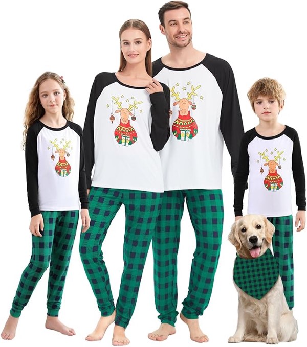(Size 3T) V.&GRIN Christmas Family Pajamas Matching Sets for Mens Womens Kids, Long Sleeve Sleepwear Xmas Pjs Gift