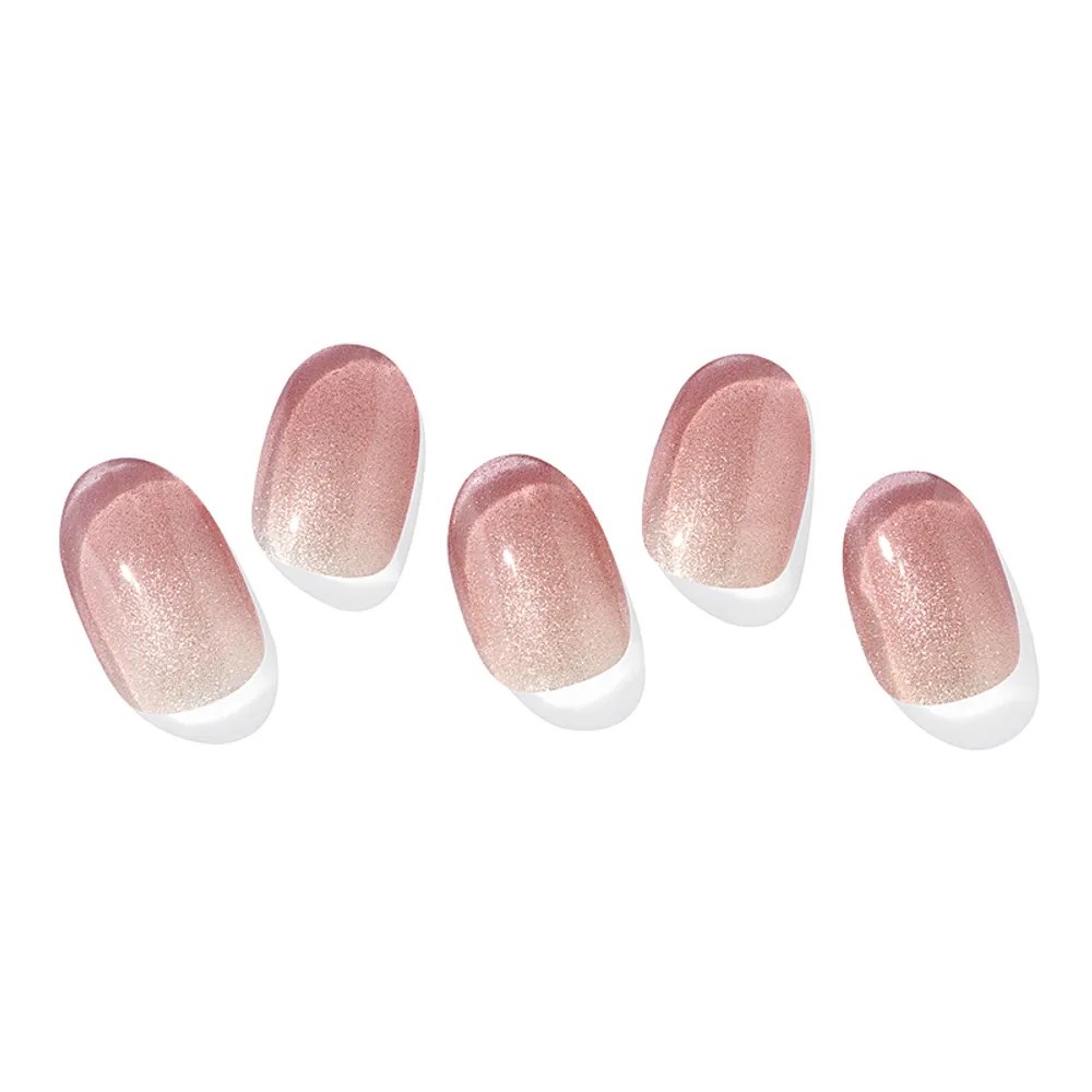 24Pcs Pink Press on Nails Short Square False Nails Silver Bling