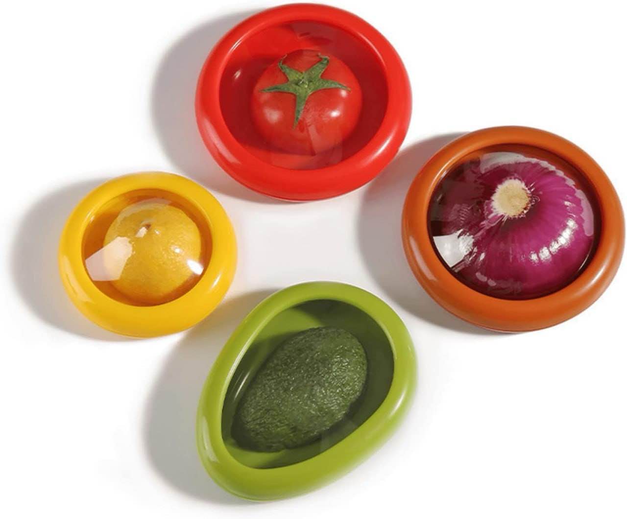 SiiMMM Silicone Fruit Storage Box Transparent Film Fruit and Vegetable Preservation Box Set - Keep Produce Fresh - Ideal for Kitchen and Home (Brown)