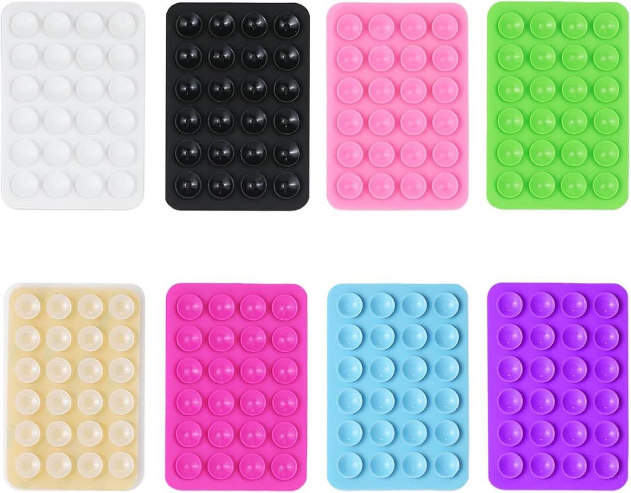 LXLOVESM Suction Phone Mount 8 Pack, Suction Phone Case, Phone Suction Grip Holder for Selfies and Videos (8 Colors)