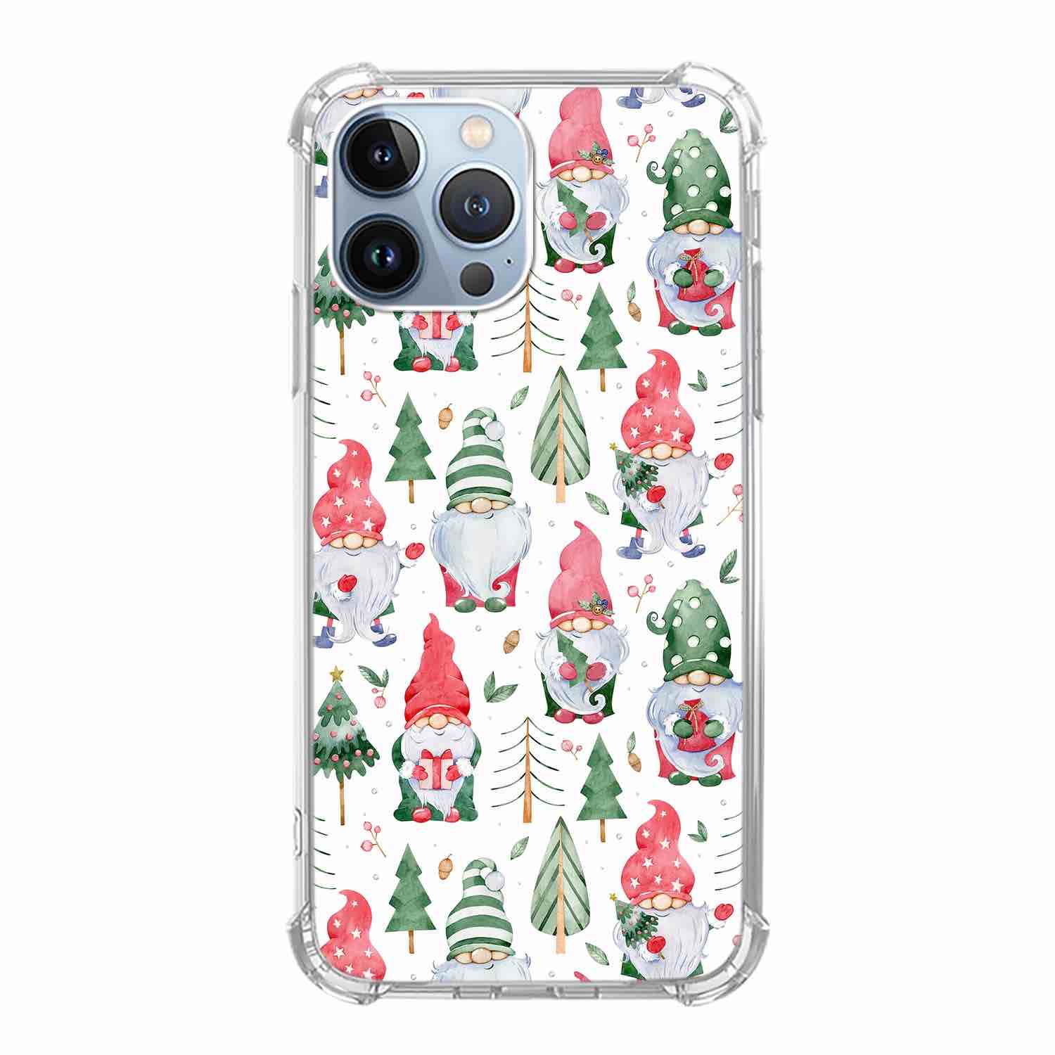 Lobtseyrem Watercolor Christmas Gnomes Trees Case Compatible with iPhone 14 Plus, Cute Christmas New