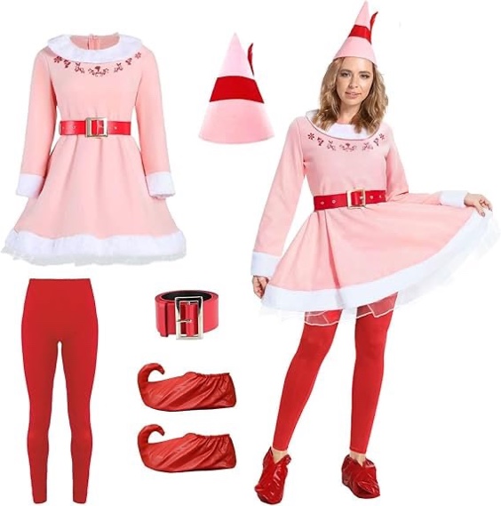 Hladce Women Elf Costume Christmas Cosplay Costume Full Set(M)