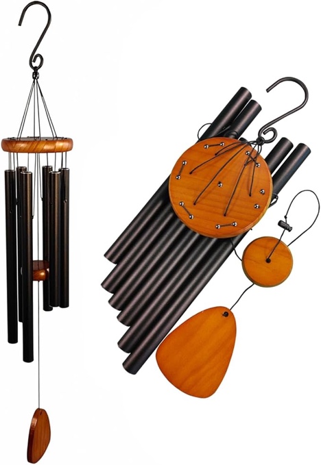 QIPAN Wind Chimes for Outside,Patio Decoration with Wind Catcher, Suitable as A Gift?Christmas Windchimes Outdoors Gifts for Unisex (BigBrass)