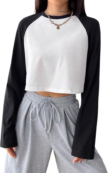 Avanova Women Henley Raglan Long Sleeve Shirts V Neck Baseball Top White Small
