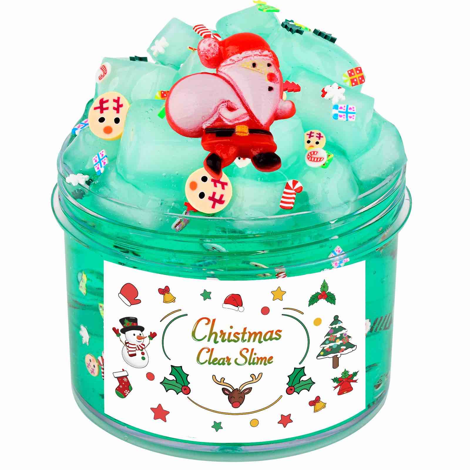 Christmas Clear & Crystal Crunchy Slime Party Favors for Girls & Boys - Soft, Non-Sticky, Scented Putty Sludge Toy Gifts for Kids