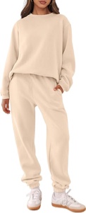 ANRABESS Women's Two-piece Clothing Casual Set Long Sleeve Round Neck Sweatshirt Jogging Pants Sportswear 2025 Autumn Set