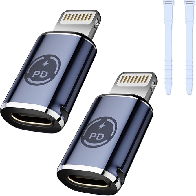 slitinto 2 Pack USB C to Lightning Adapter, Type C Female to Lightning Male Adapter for iPhone 14/13