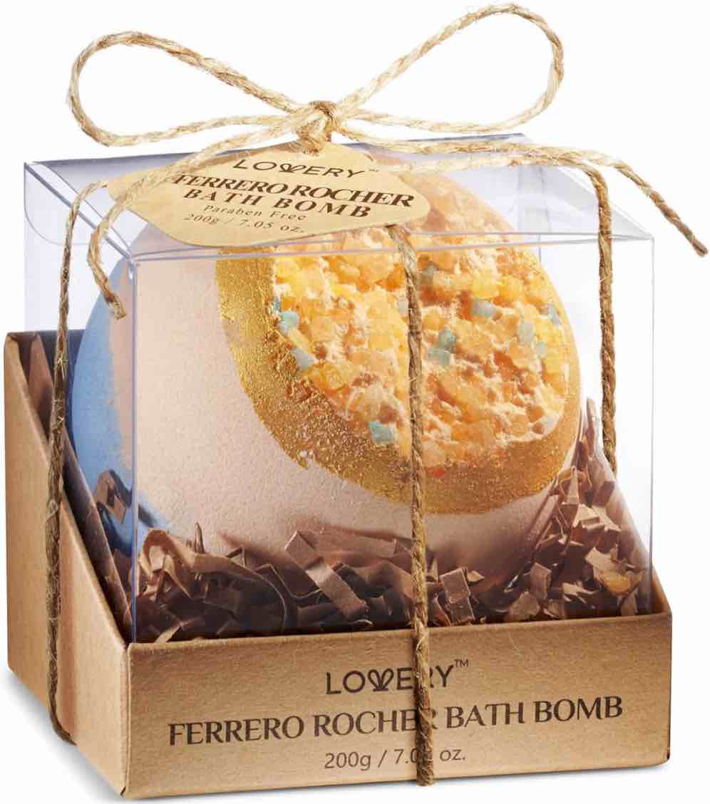 Gifts for Mom Who Has Everything, Ferrero Rocher Bath Bomb, Extra Large Luxury Bath Bombs, Handmade Birthday Gifts for Women, Spa Bubble Bath Ball with Coarse Sea Salt, Shea Coco Butter