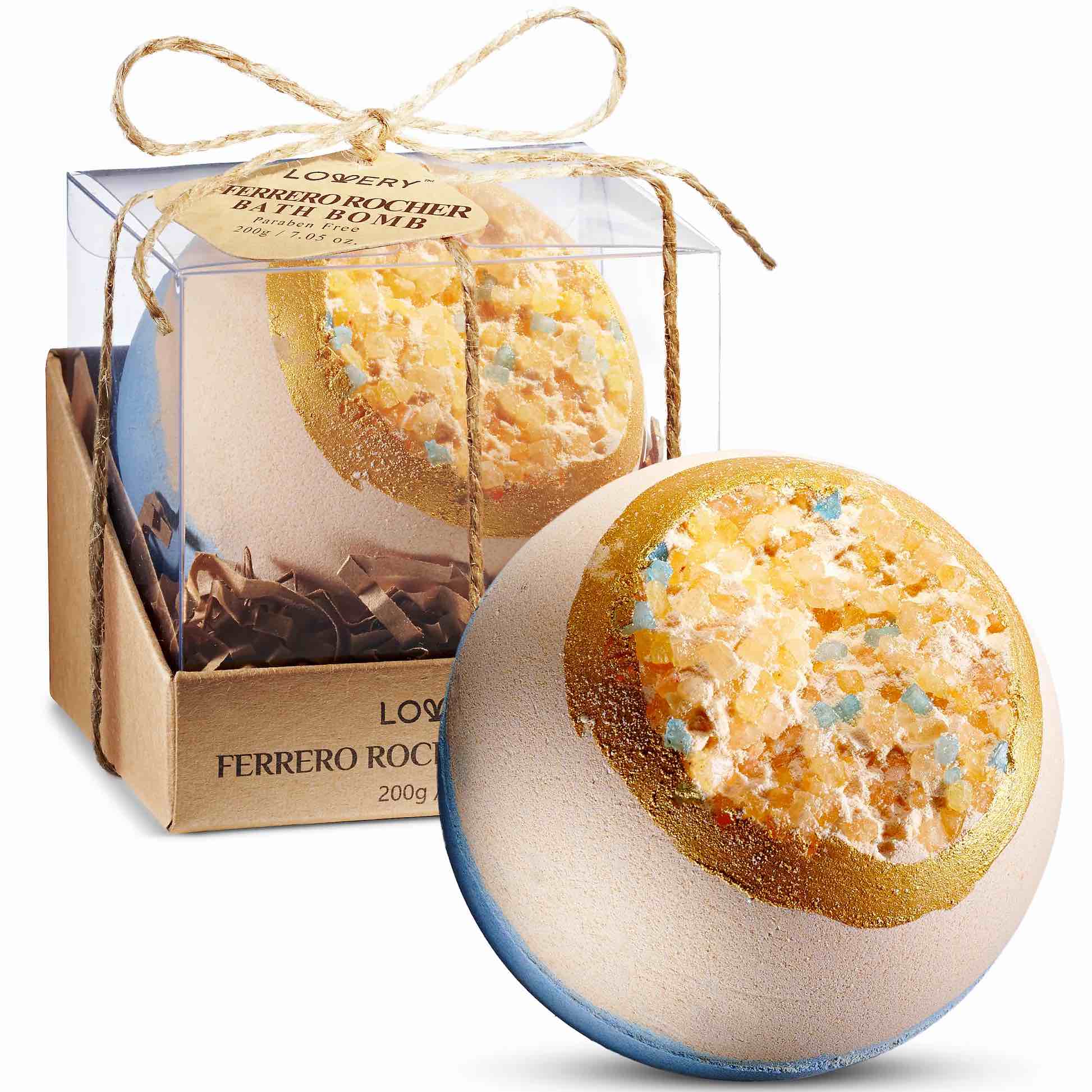 Ferrero Rocher Handmade Bath Bomb - 7oz Extra Large Bath Fizzy 