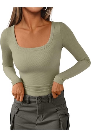 ZANZEA Long Sleeve Shirts for Women Mock Neck Ribbed Tops Slim Fitted Casual Basic Shirts Fall Tops