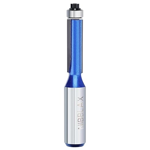 NIBBLAX 5/16" Bearing Flush Trim Bit 1/4 Inch Shank, Pattern Bit Flush Trim Router Bits for Woodwork