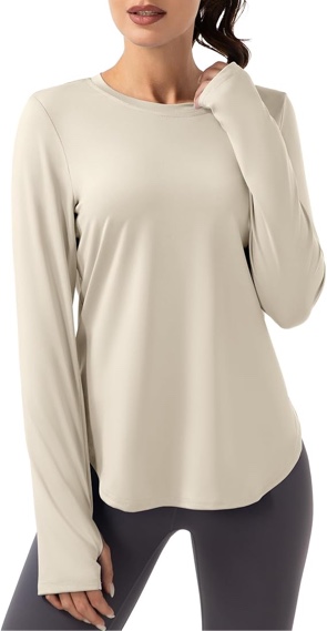 Women's Golf Shirts Long Sleeve UPF 50+ UV Workout Sun Shirt Outdoor Gym Hiking Tops Quick Dry Lightweight - XL