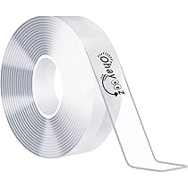 Ohayooz Extra Strong Double Sided Tape Heavy Duty Removable 10FT x 0.5IN, Clear Sticky Adhesive Nano Tape Tough Washable Waterproof Mounting Tape for Hanging Picture, Poster, Carpet, Photo Deco