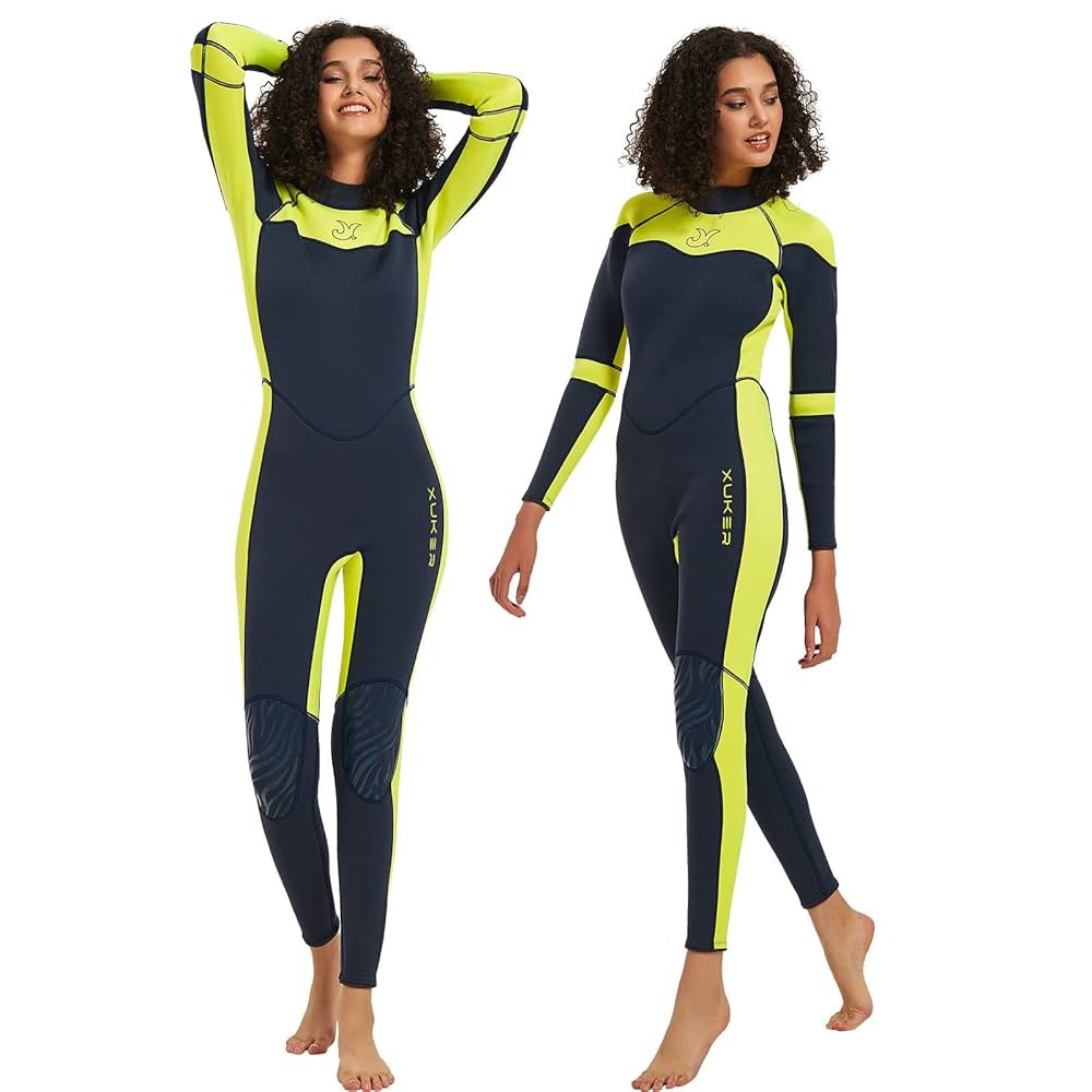 XUKER Women Men Wetsuit 3mm, Neoprene Wet Suits Back Zip in Cold Water Full Body Dive Suit for Diving Snorkeling Surfing Swimming Canoeing - XXL