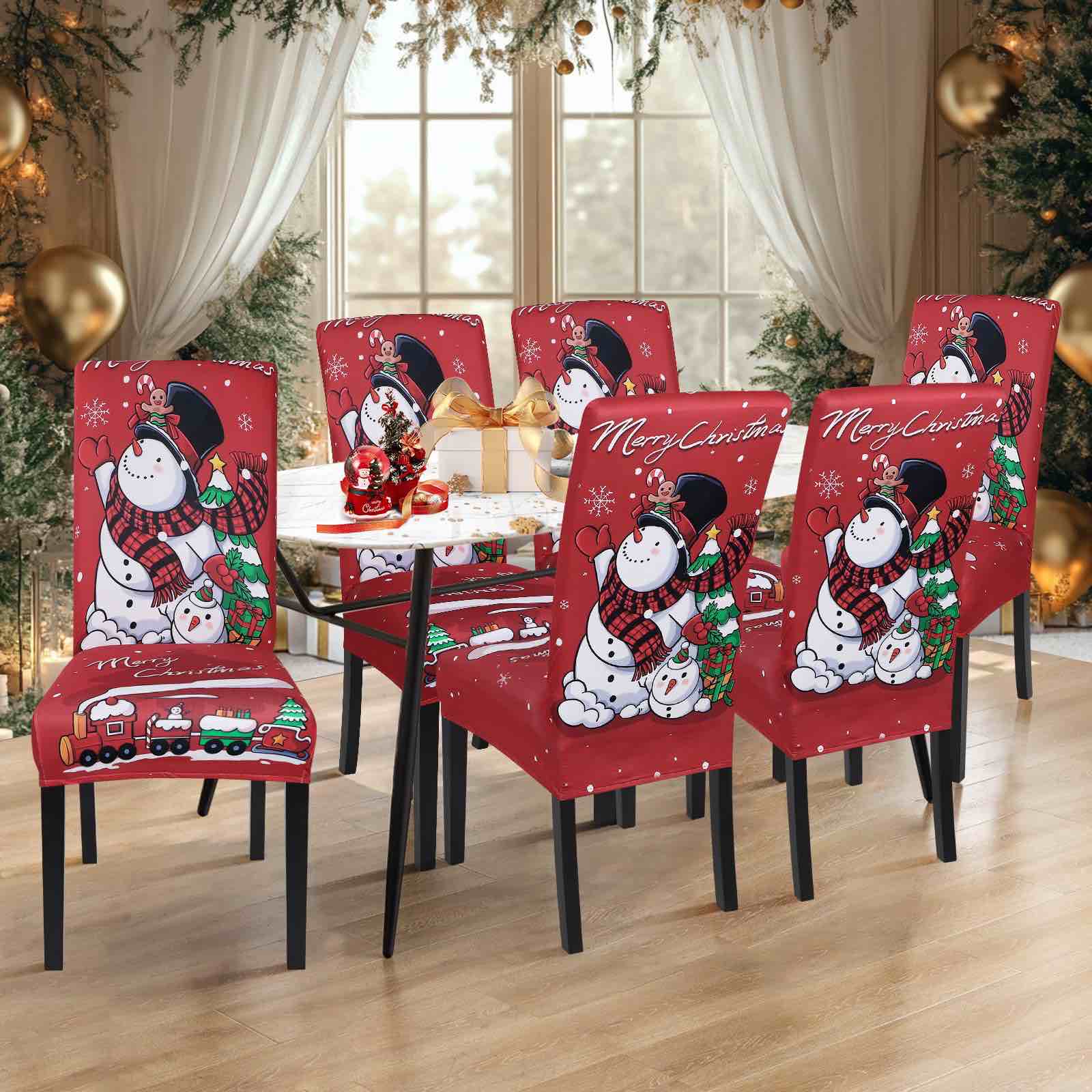 beifivcl Christmas Chair Covers Set of 4, Stretch Xmas Dining Room Chair Protector Slipcovers, Spandex Kitchen Washable Chair Cover for Christmas Decoration, Home Decor, Ceremony (Christmas Socks)