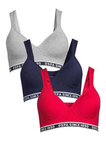 (Size XL) U.S. Polo Assn. Womens Bras 2-Pack - Seamless, Wireless Bra Pack - Comfort Bras for Women No Underwi