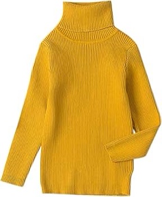 Boyoo Boy's Ribbed Turtleneck Cable Knitted Sweater Slim Fit Pullover Sweater for Kids 4-13 Years