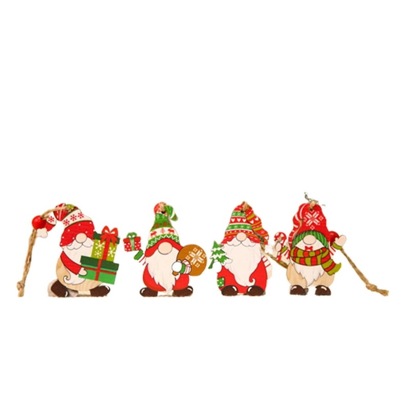 Funny Christmas Ornaments, 12pcs Gnome Wooden Ornaments Set for Christmas Tree Hanging Decoration Dirty Santa White Elephant Gift Exchange