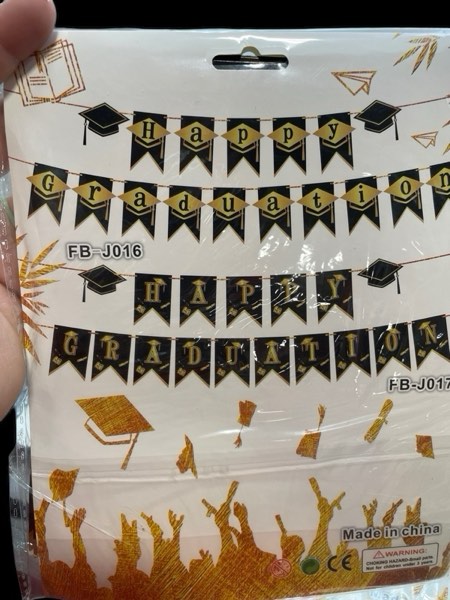 Happy Graduation Banner Congratulations Banner for Wedding, Anniversary, Graduation, Congrats Master Bunting, Retirement Party Decorations Supplies (Black)