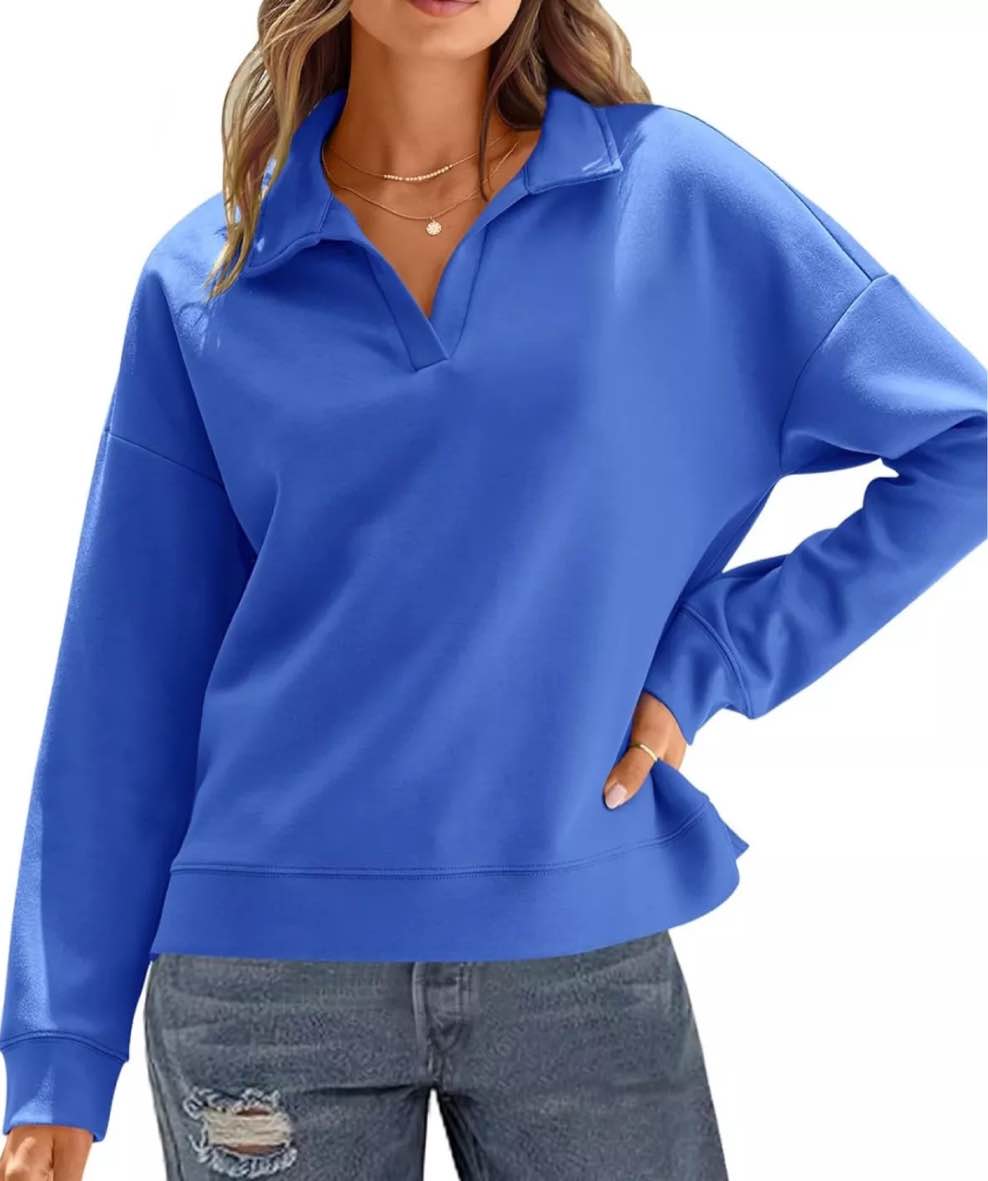 (Large) MEROKEETY Half Zip Sweatshirt Wide Leg Sweatpants Lounge