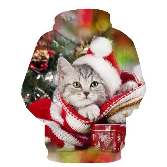 CHRISTMAS CAT HOODIE