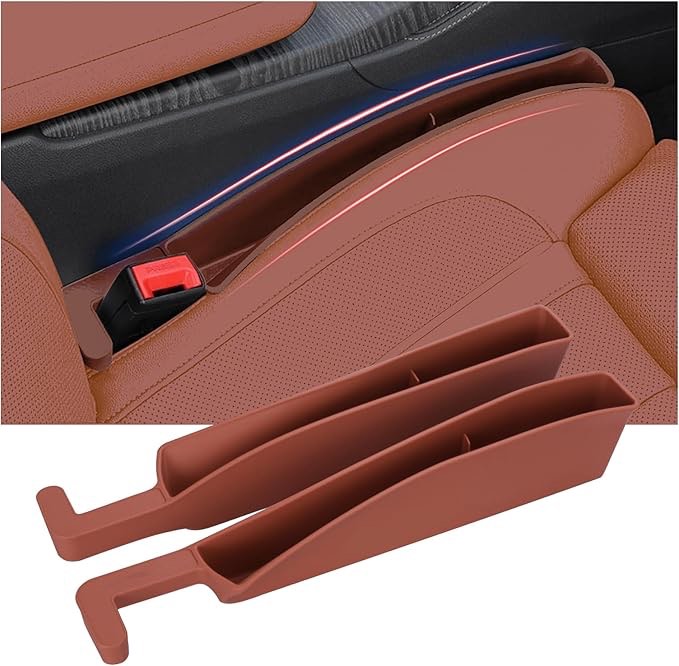 Northfish Car Seat Gap Filler, Seat Gap Organizer with Phone Holder, Car Seat Accessories, Car Organizer Fit Car SUV Truck-2PCS Brown