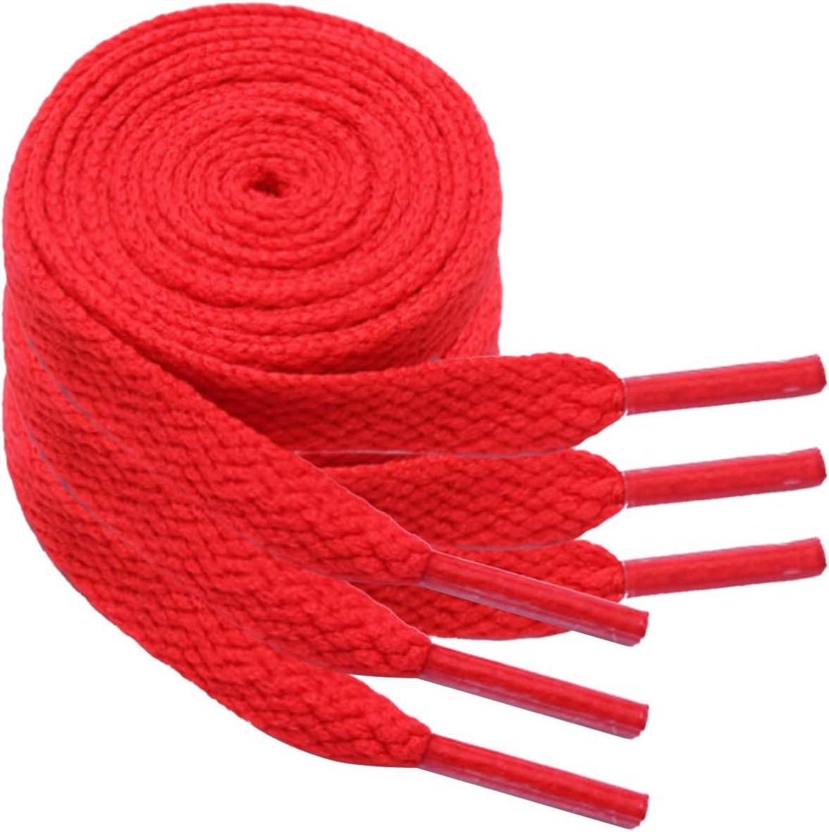 Crystal Dew 3 Pair Flat Shoe Laces for Sneakers, Shoelaces for Athletic Running Sneakers Shoes Boot Strings (Red)