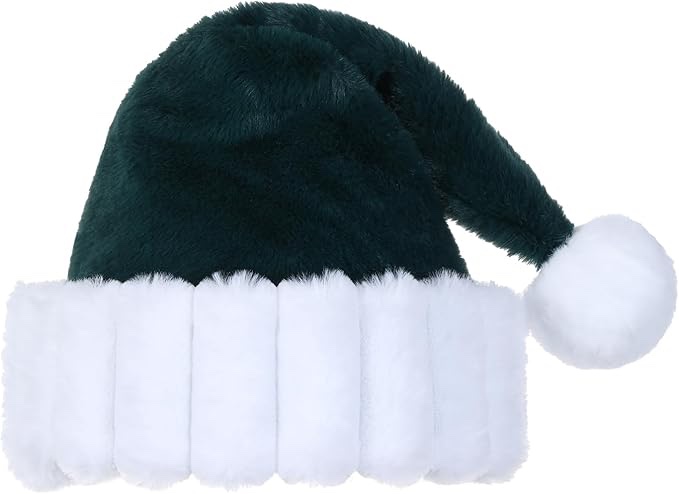 Personalized Santa Hat,Christmas Hat,Xmas Holiday Hat for Adults, super soft Plush Christmas Hat for Party Supplies