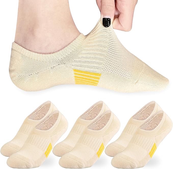 No Show Socks Womens Ankle Socks Cushioned Low Cut Athletic Socks Running Socks Workout Socks 3/6 Pairs