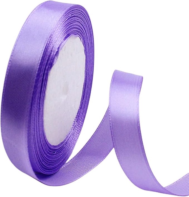 POPOYU Silk Ribbon (10 mm x 23 m) — Mermaid Purple Fabric Ribbon for Wedding Decoration, Party Christmas Halloween, Gift Wrapping, Balloons, Bows, Bouquet, DIY Art, Sewing, DIY Crafts (Mermaid Purple, 1cm)