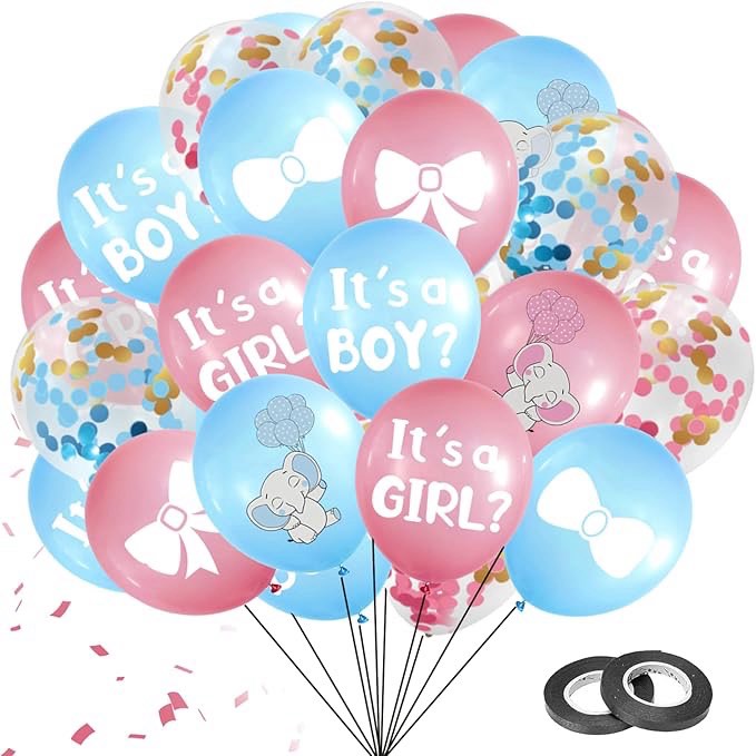 Gender Reveal Balloon, 58 Pcs Pink and Blue Balloons for Gender Reveal, Boy or Girl Gender Reveal, B